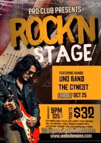 Black Maximalist Rock In Roll `n Stage A5 template